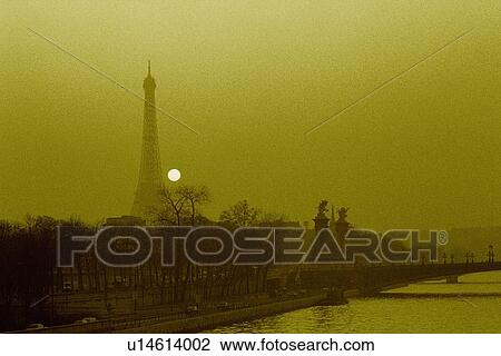 Image of Paris in the Evening, the Seine and the Eiffel Tower Visible, Front View, Paris, France View Large Photo Image Stock Image - Image of Paris in the Evening, the Seine and the Eiffel Tower Visible, Front View, Paris, France. Fotosearch