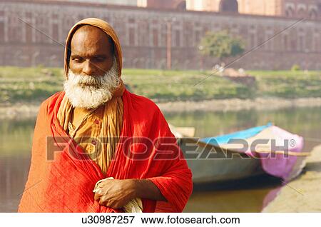 Stock Photo - Close-up of a sadhu. Fotosearch
