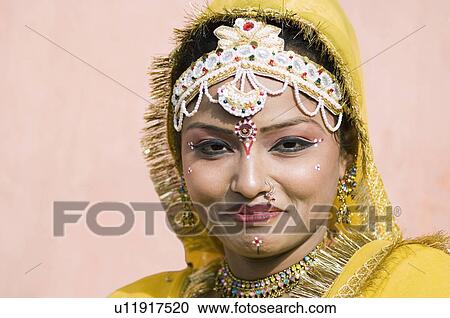 Portrait of a female performer smiling, Jaipur, Rajasthan, India View Large Photo Image Stock Image - Portrait of a female performer smiling, Jaipur, Rajasthan, India. Fotosearch