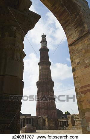 Low angle view of a tower monument, Qutab Minar, New Delhi, India View Large Photo Image Stock Photo - Low angle view of a tower monument, Qutab Minar, New Delhi, India. Fotosearch