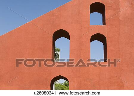 Stock Image - Close-up of a wall, Jantar Mantar, New Delhi, India. Fotosearch