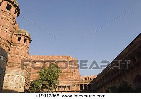 Stock Photography - Low angle view of a fort, Agra Fort, Agra, Uttar Pradesh, India. Fotosearch