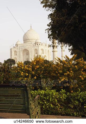 Stock Image - Low angle view of a mausoleum, Taj Mahal, Agra, Uttar Pradesh, India. Fotosearch