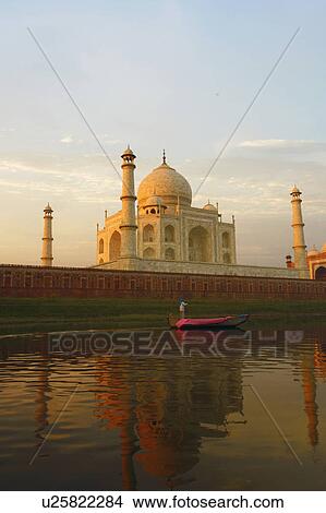 Mausoleum near a river, Taj Mahal, Agra, Uttar Pradesh, India View Large Photo Image Picture - Mausoleum near a river, Taj Mahal, Agra, Uttar Pradesh, India. Fotosearch