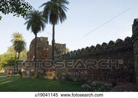 Palm trees lining the wall of a tomb, Humayun Tomb, New Delhi, India View Large Photo Image Stock Photography - Palm trees lining the wall of a tomb, Humayun Tomb, New Delhi, India. Fotosearch