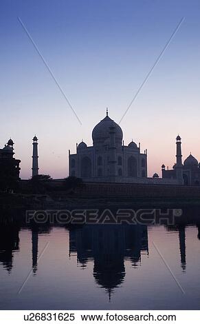 Reflection of a mausoleum in a river, Taj Mahal, Yamuna River, Agra, Uttar Pradesh, India View Large Photo Image Stock Photography - Reflection of a mausoleum in a river, Taj Mahal, Yamuna River, Agra, Uttar Pradesh, India. Fotosearch
