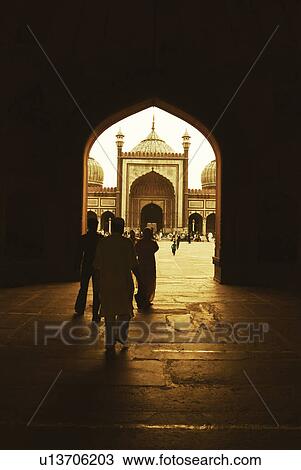 Tourists near a mausoleum, Taj Mahal, Agra, Uttar Pradesh, India View Large Photo Image Stock Image - Tourists near a mausoleum, Taj Mahal, Agra, Uttar Pradesh, India. Fotosearch