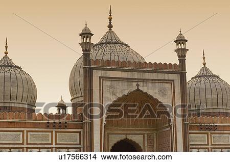 Domes at the entrance of a mosque, Jama Masjid, New Delhi, India View Large Photo Image Picture - Domes at the entrance of a mosque, Jama Masjid, New Delhi, India. Fotosearch
