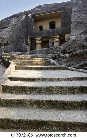 Stock Photography - Entrance of a cave, Kanari Cave, Mumbai, Maharashtra, India. Fotosearch