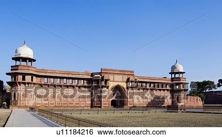 Facade of a fort, Jahangiri Mahal, Agra Fort, Agra, Uttar Pradesh, India View Large Photo Image Stock Photograph - Facade of a fort, Jahangiri Mahal, Agra Fort, Agra, Uttar Pradesh, India. Fotosearch