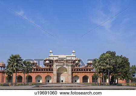 Facade of a mausoleum, Sikandra, Agra, Uttar Pradesh, India View Large Photo Image Stock Image - Facade of a mausoleum, Sikandra, Agra, Uttar Pradesh, India. Fotosearch