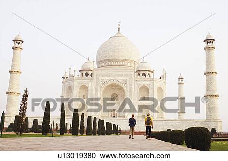 Stock Image - Facade of a mausoleum, Taj Mahal, Agra, Uttar Pradesh, India. Fotosearch