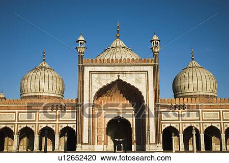 Facade of a mosque, Jama Masjid, New Delhi, India View Large Photo Image Stock Image - Facade of a mosque, Jama Masjid, New Delhi, India. Fotosearch