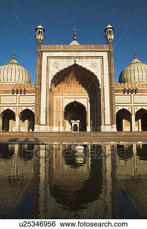 Facade of a mosque, Jama Masjid, New Delhi, India View Large Photo Image Stock Photograph - Facade of a mosque, Jama Masjid, New Delhi, India. Fotosearch