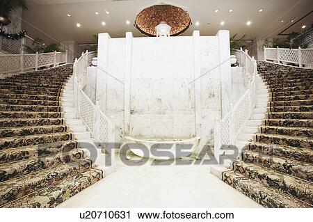 Stock Image - Fountain between two staircases. Fotosearch