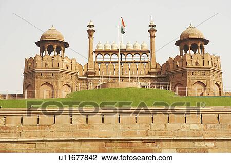 Low angle view of a fort, Red Fort, Delhi, India View Large Photo Image Stock Image - Low angle view of a fort, Red Fort, Delhi, India. Fotosearch