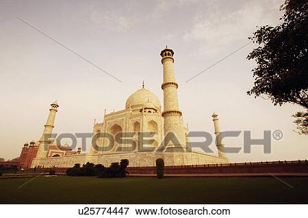 Stock Photo - Low angle view of a mausoleum, Taj Mahal, Agra, Uttar Pradesh, India. Fotosearch