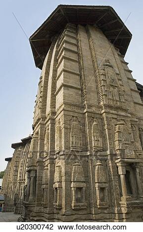Stock Image - Low angle view of a temple, Lakshmi Narayan Temple Complex, Chamba, Himachal Pradesh. Fotosearch