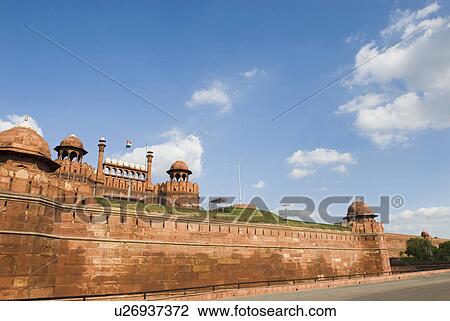 Panoramic view of a fort, Red Fort, New Delhi, India View Large Photo Image Stock Image - Panoramic view of a fort, Red Fort, New Delhi, India. Fotosearch