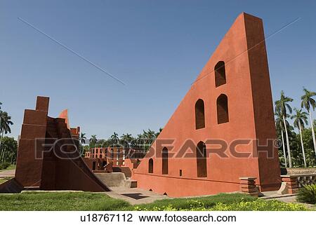 Panoramic view of a sundial, Jantar Mantar, New Delhi, India View Large Photo Image Stock Image - Panoramic view of a sundial, Jantar Mantar, New Delhi, India. Fotosearch