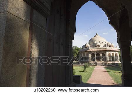 Stock Image - Panoramic view of a tomb, Humayun Tomb, New Delhi, India. Fotosearch