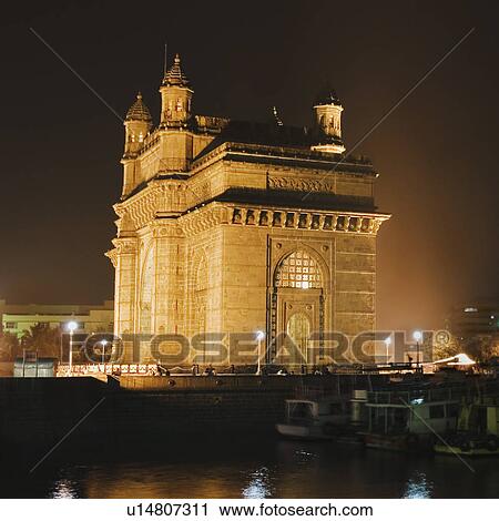 Building lit up at night, Gateway Of India, Mumbai, India View Large Photo Image Stock Image - Building lit up at night, Gateway Of India, Mumbai, India. Fotosearch
