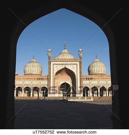 Facade of a mosque, Jama Masjid, New Delhi, India View Large Photo Image Stock Image - Facade of a mosque, Jama Masjid, New Delhi, India. Fotosearch