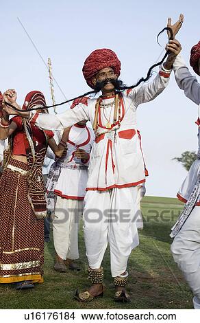 Picture - Performers dancing at an elephant festival, Jaipur, Rajasthan, India. Fotosearch