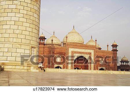 Facade of a mausoleum, Taj Mahal, Agra, Uttar Pradesh, India View Large Photo Image Picture - Facade of a mausoleum, Taj Mahal, Agra, Uttar Pradesh, India. Fotosearch