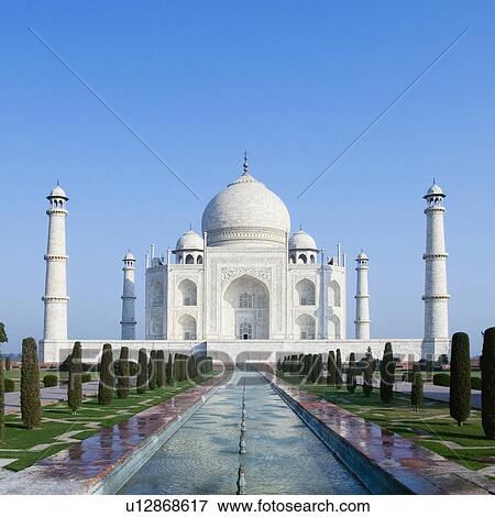 Stock Photo - Facade of a mausoleum, Taj Mahal, Agra, Uttar Pradesh, India. Fotosearch