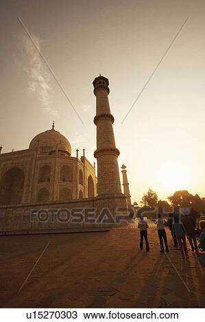 Stock Image - Low angle view of a mausoleum, Taj Mahal, Agra, Uttar Pradesh, India. Fotosearch