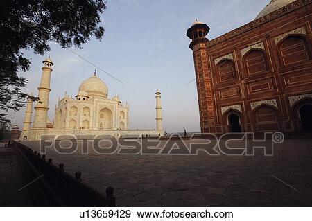 Low angle view of a mausoleum, Taj Mahal, Agra, Uttar Pradesh, India View Large Photo Image Stock Photo - Low angle view of a mausoleum, Taj Mahal, Agra, Uttar Pradesh, India. Fotosearch