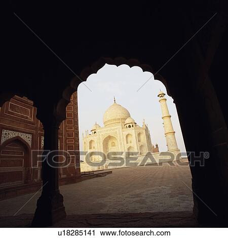Mausoleum viewed through an arch, Taj Mahal, Agra, Uttar Pradesh, India View Large Photo Image Stock Image - Mausoleum viewed through an arch, Taj Mahal, Agra, Uttar Pradesh, India. Fotosearch