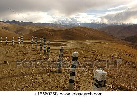 Stock Photo - View of an area bounded with posts.. Fotosearch