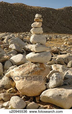 Stock Photograph - View of stacked rocks.. Fotosearch