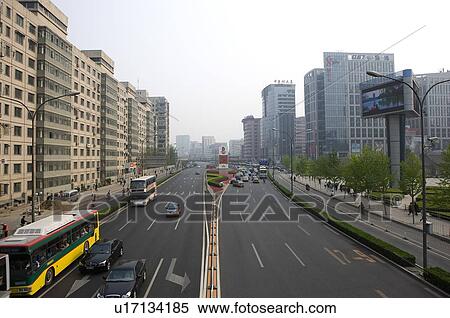 Stock Photography - Broad road in Beijing, China. Fotosearch
