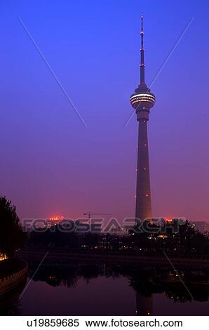 China, Beijing, CCTV Transmission Tower View Large Photo Image Stock Photography - China, Beijing, CCTV Transmission Tower. Fotosearch