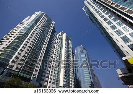 Stock Photograph - China, Beijing, Skyscrapers in business district. Fotosearch