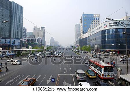 Stock Photography - High angle view of crossroad in Beijing, China. Fotosearch