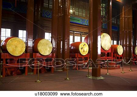 Stock Photo - China, Beijing, drum in Drum tower. Fotosearch