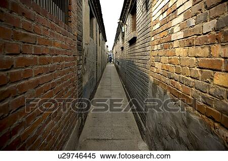 Stock Photography - China, Beijing, Narrow alley. Fotosearch