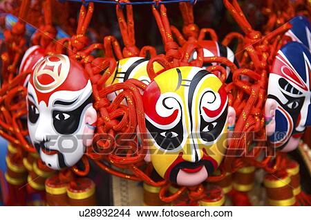 Picture - Close up of Chinese opera masks. Fotosearch