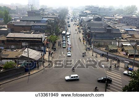 Traffic on Drum Tower street View Large Photo Image Stock Photo - Traffic on Drum Tower street. Fotosearch