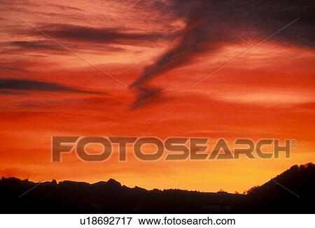 Stock Photo - mountain, calf, landscape, color play, clouds, nature, austria. Fotosearch