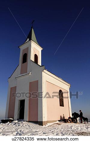 Stock Photography - ouside, architecture, church, blue, Austria, alfred. Fotosearch