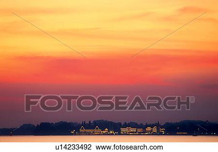 Stock Image - banks, Bavaria, calf, city, fairy light, germany, illumination. Fotosearch