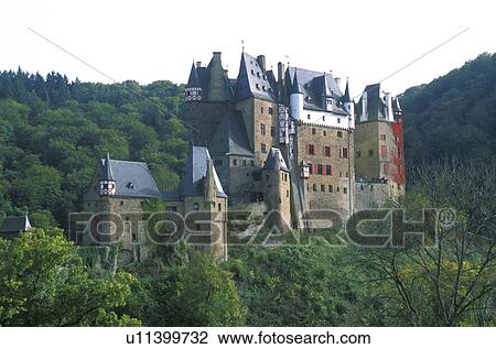 Stock Image - eifel, Bernhard, day, cow, castle, architecture. Fotosearch