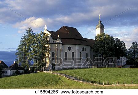 Stock Photograph - wieskirche, architectural, architectural style, architecture, bavaria, Bavaria, bavarian. Fotosearch