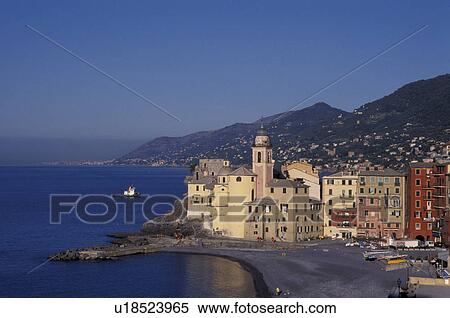 Stock Photography - church, bergland, camogli, building, Bernhard, architecture. Fotosearch