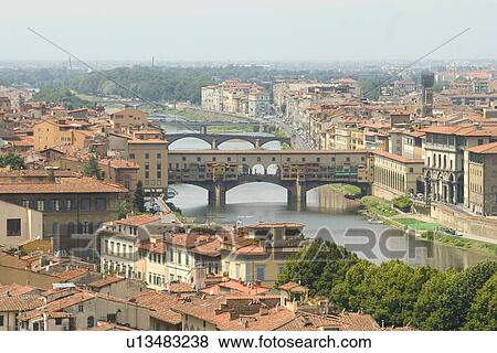 Stock Photo - day, arno, canal, building, bridge, alfred. Fotosearch